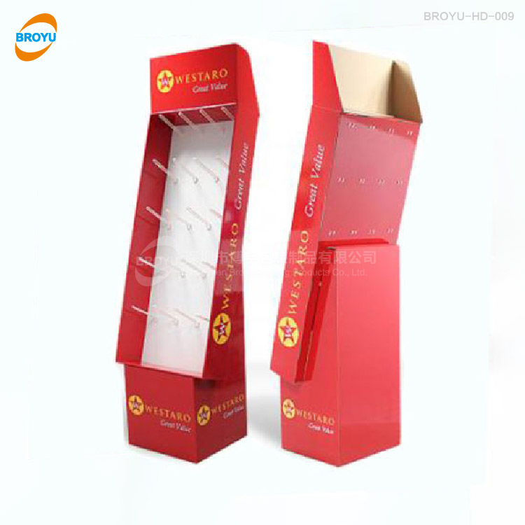 Supermarket promotion hook paper display